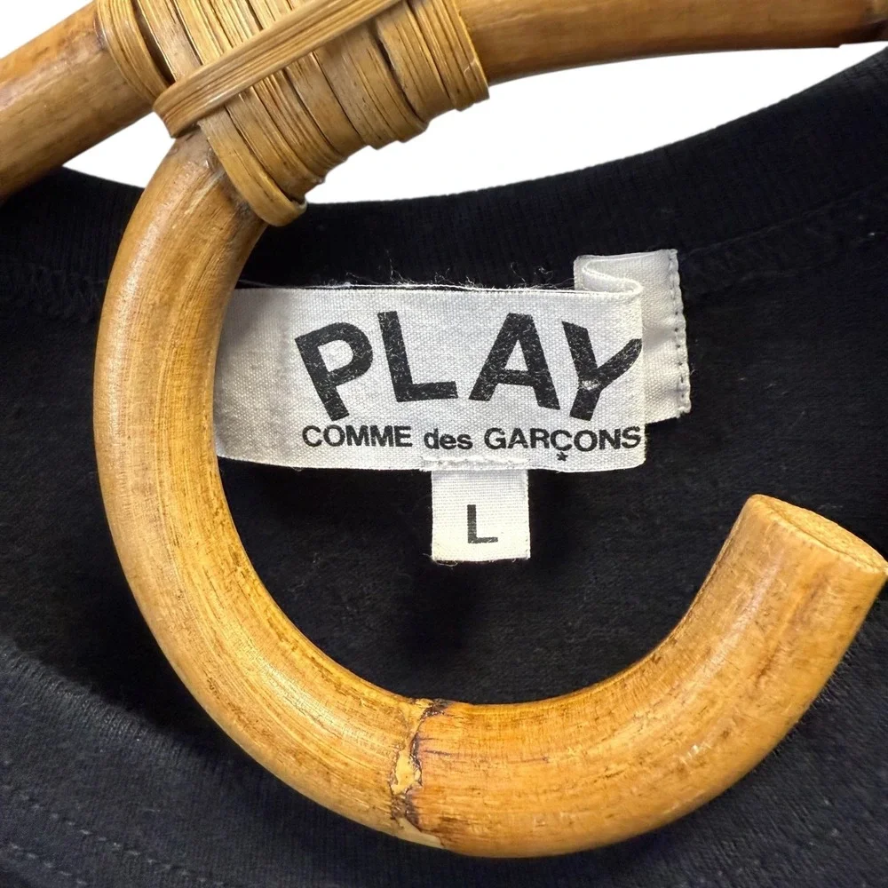 Comme Des Garcons PLAY | Emblem Heart Logo‎ Cotton T-Shirt Black Size L - Picture 8 of 12